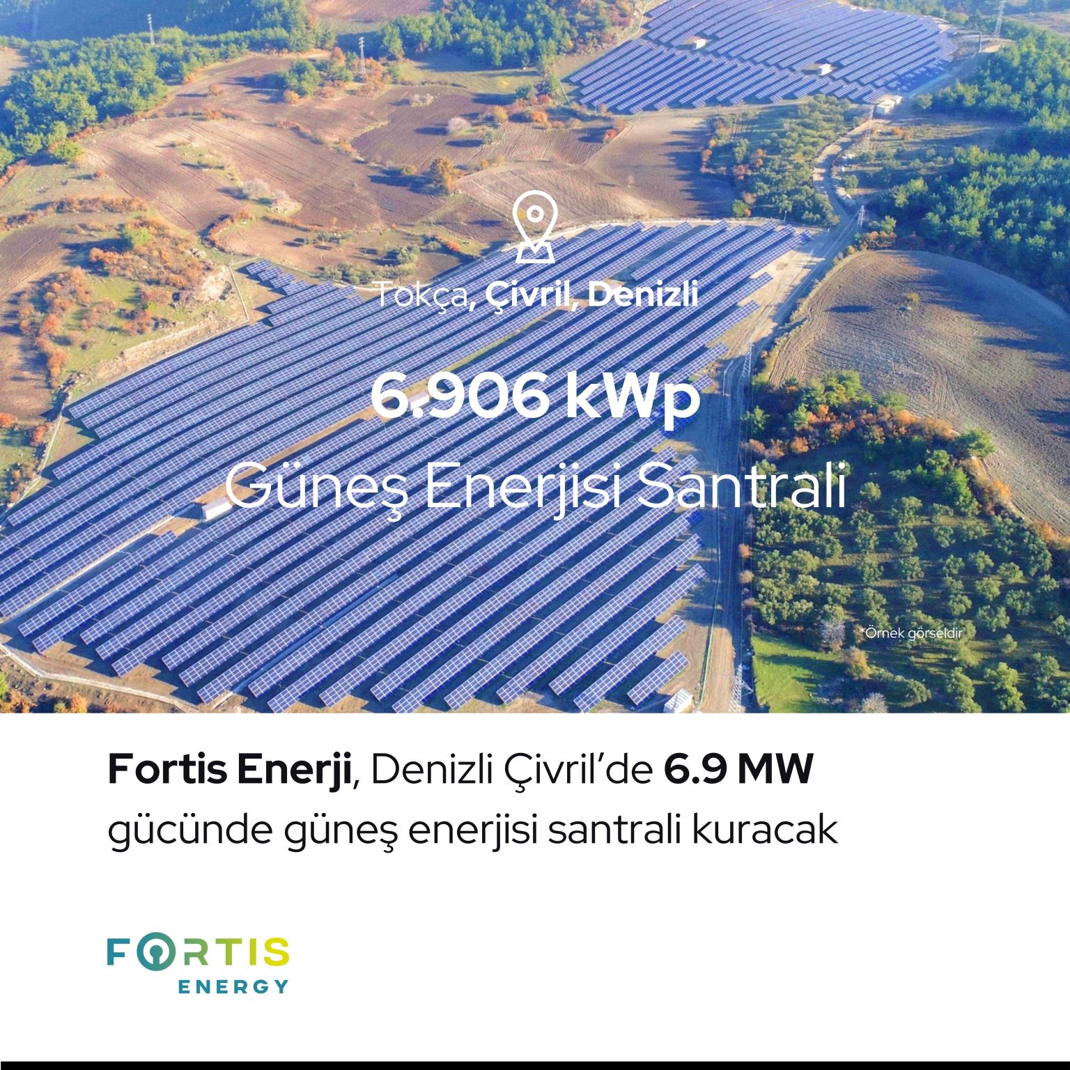 A contract has been signed between Fortis Energy and Denizli Metropolitan Municipality for the installation of a 6906 kWp solar power plant.