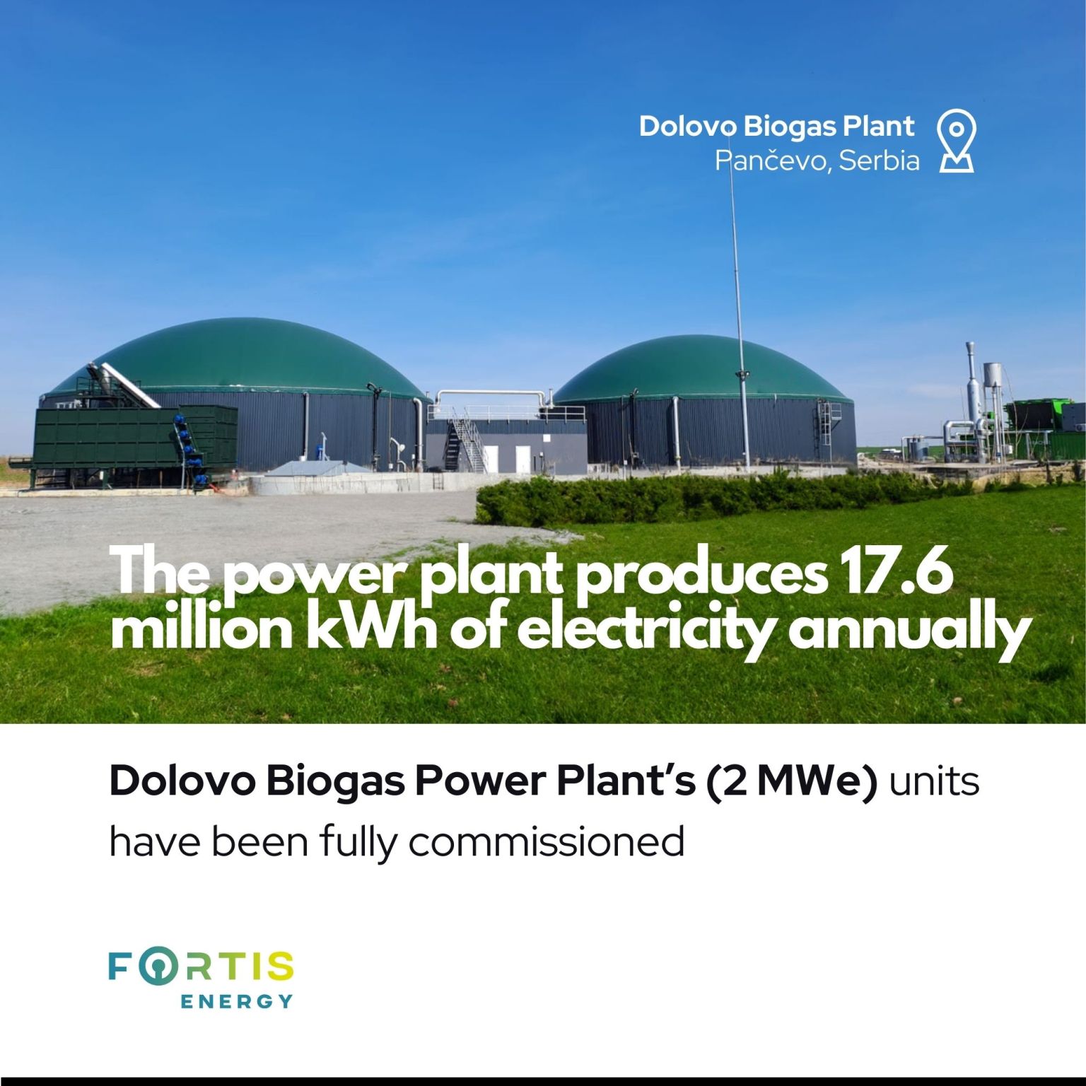 Two generators of the Dolovo Biogas Power Plant have been fully commissioned.