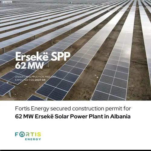 Fortis Energy secured construction permit for 62 MW Erseke SPP.