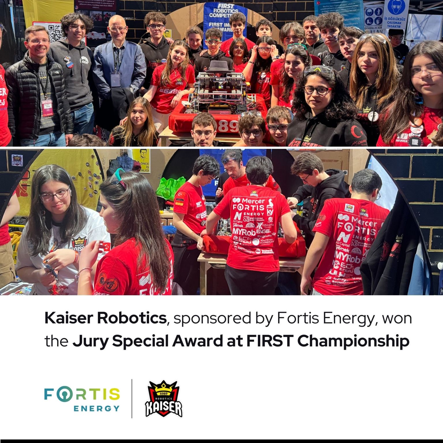 Kaiser Robotics team, sponsored by Fortis Energy, represented Türkiye at the FRC World Championship held in the United States and achieved a significant success.