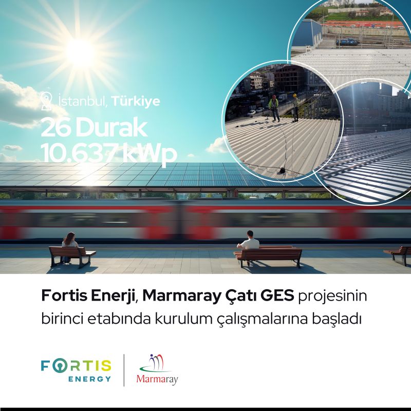 Fortis Energy has started the work for the Marmaray Rooftop-PV project, starting with the mounting of structures at the Halkalı station.