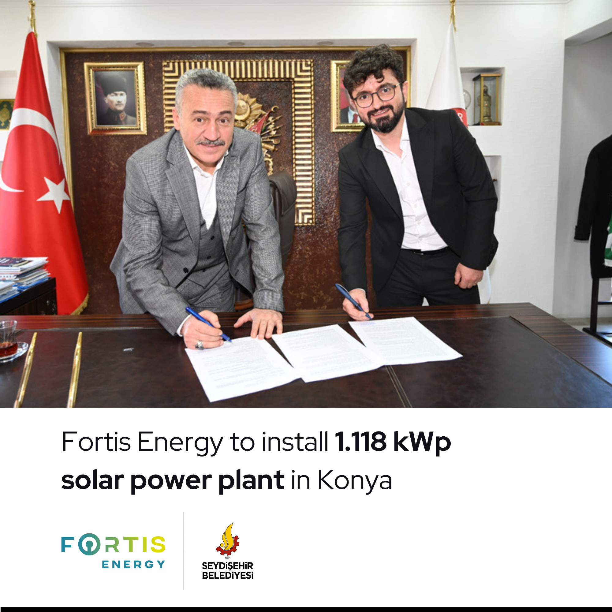 Fortis Energy to install 1.118 kWp solar power plant in Konya